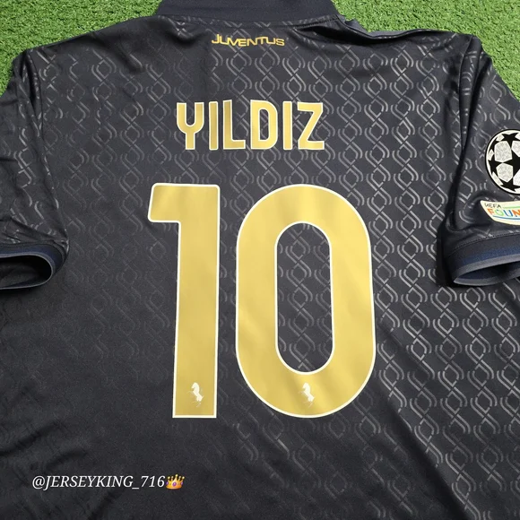 Adidas Juventus FC Kenan Yildiz #10 2024/2025 Third Jersey New With UCL Patches